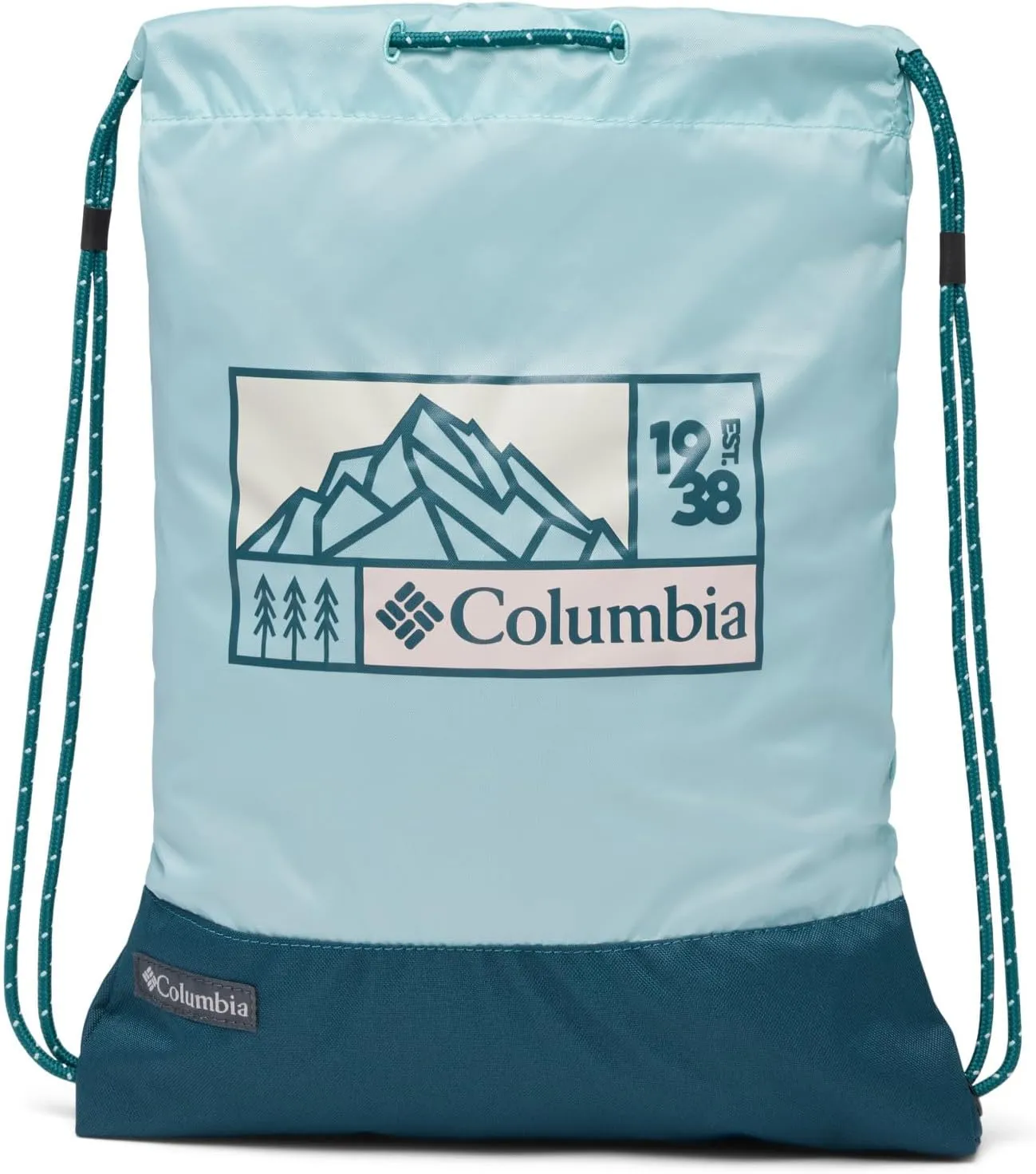 Columbia Unisex Zigzag Drawstring Pack, Aqua Haze/Night Wave, One Size