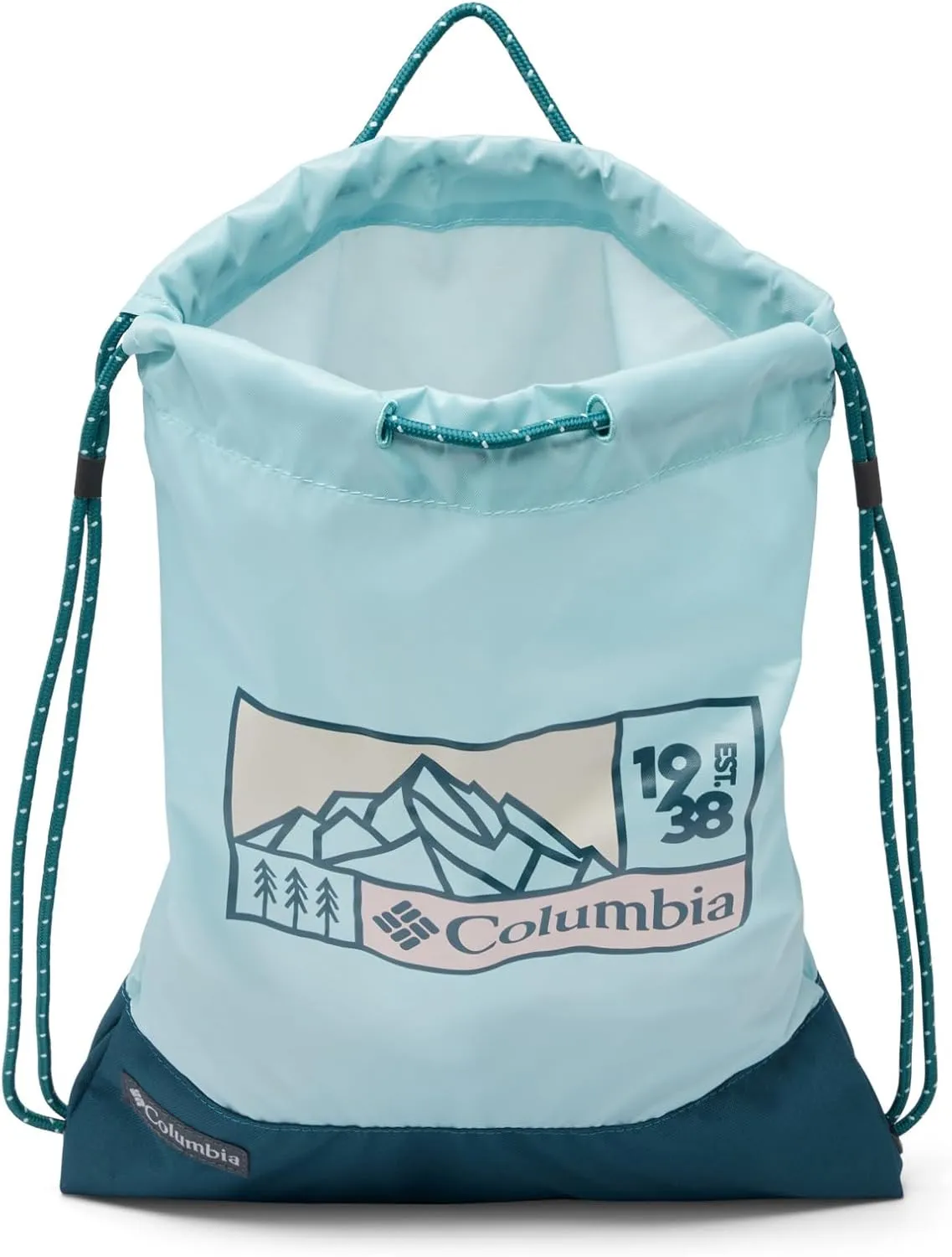 Columbia Unisex Zigzag Drawstring Pack, Aqua Haze/Night Wave, One Size