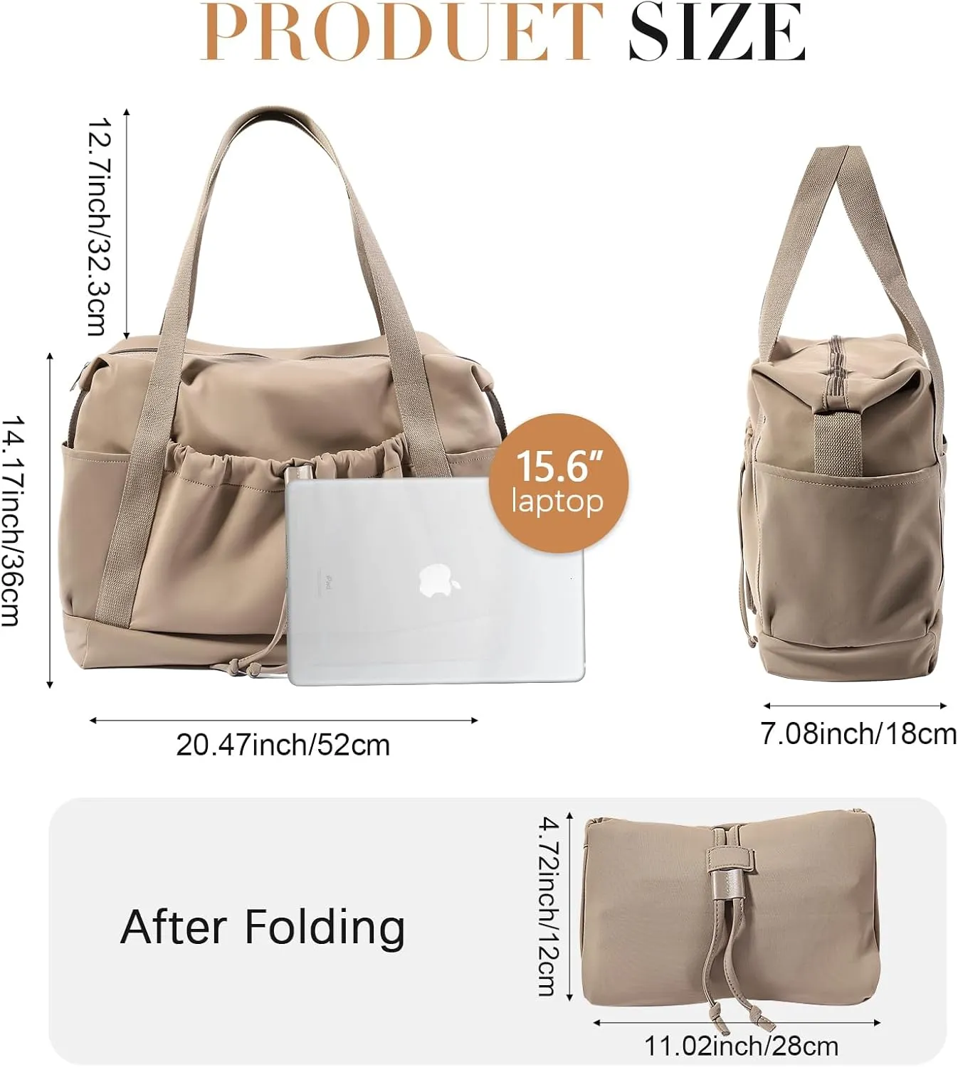 CONTAIL 33L Foldable Soft Neoprene Scuba Fabric Tote Bag,Lightweight Women Shoulder Bag,Convertible Small Handbag
