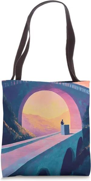 Contemplative Landscape With Bridge Art Tote Bag