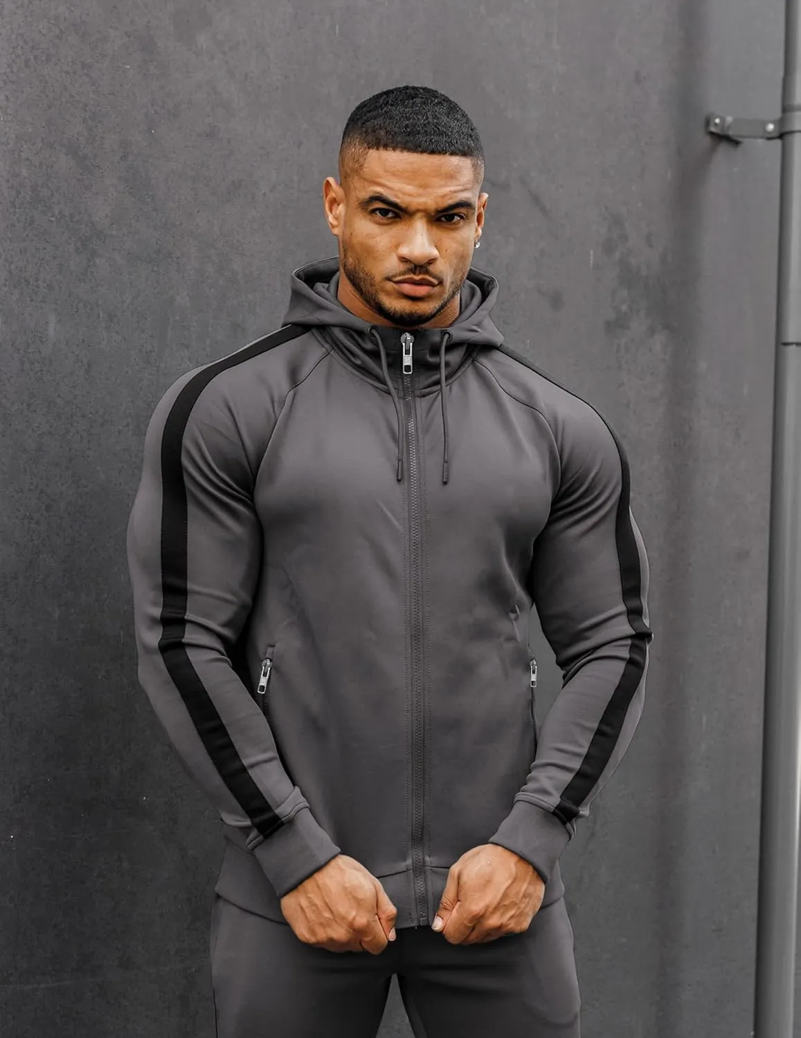 COOFANDY Tracksuit Mens with Zipper Pockets Full Zip Hoodie Sweatsuit 2 Pieces Running Jogging Sports Casual Sweat Suits
