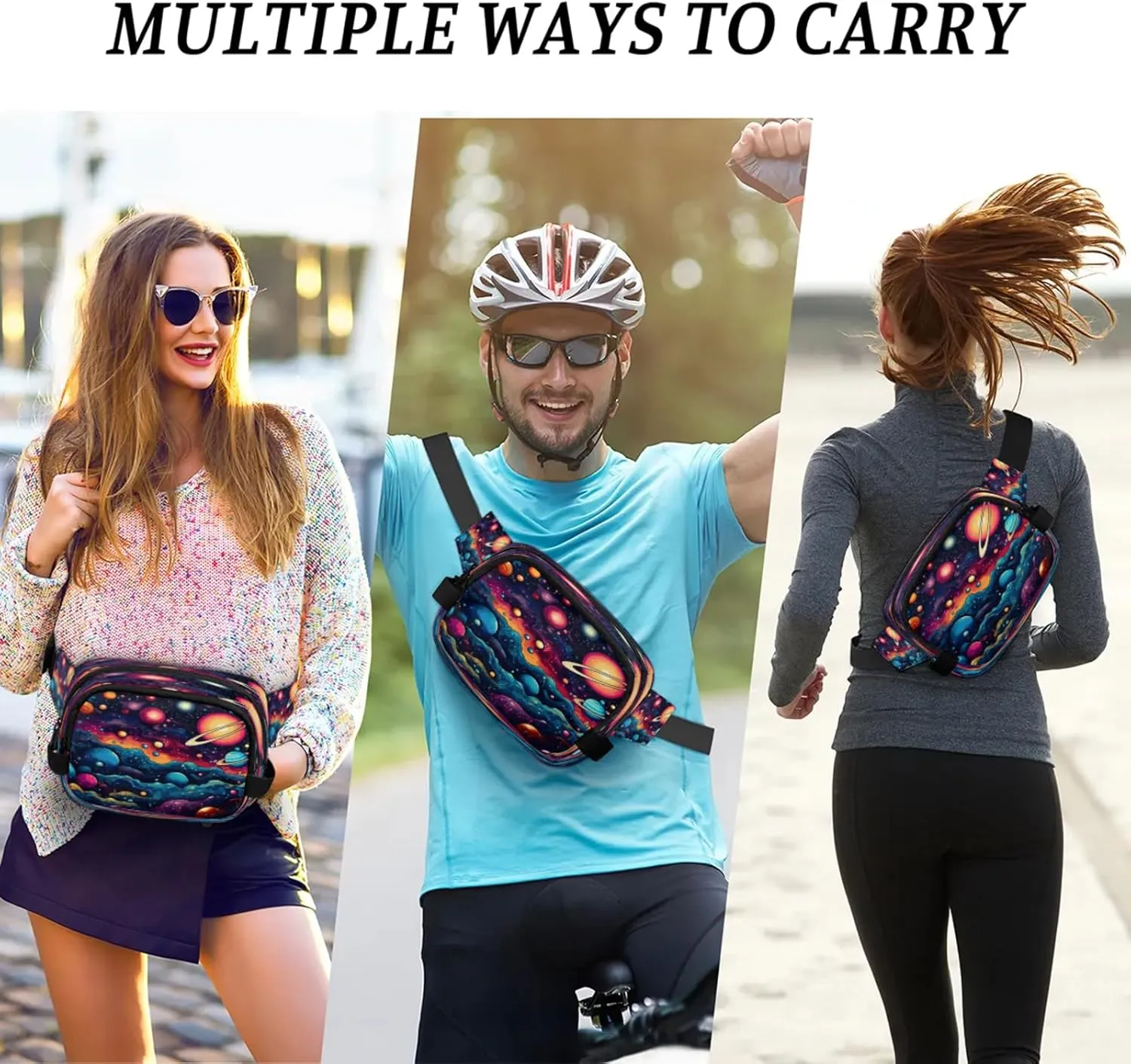 Cosmic Dream Waterproof Unisex Square Fanny Pack, Adjustable Waist Bag with Pockets, Sturdy Lightweight Crossbody Bag for Travel, Running, Hiking (9x6.1x2.5 Inches)