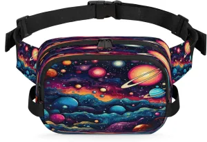 Cosmic Dream Waterproof Unisex Square Fanny Pack, Adjustable Waist Bag with Pockets, Sturdy Lightweight Crossbody Bag for Travel, Running, Hiking (9x6.1x2.5 Inches)