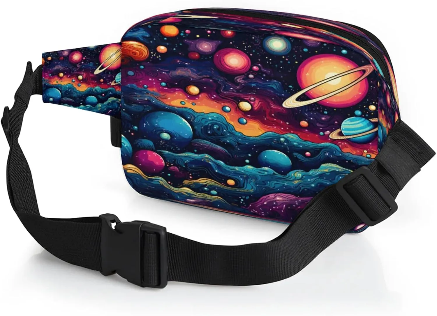 Cosmic Dream Waterproof Unisex Square Fanny Pack, Adjustable Waist Bag with Pockets, Sturdy Lightweight Crossbody Bag for Travel, Running, Hiking (9x6.1x2.5 Inches)