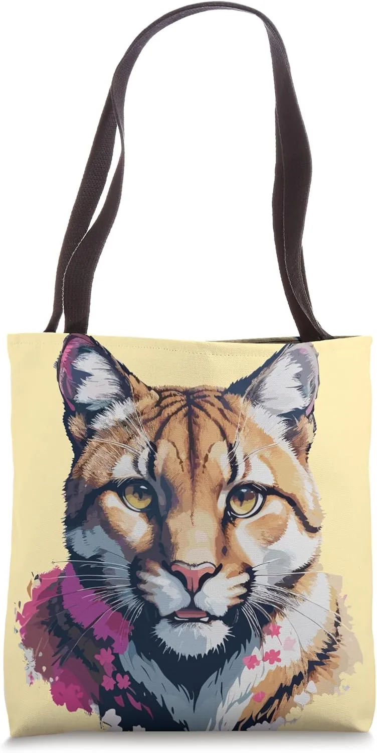 Cougar. Design, Vintage Cougar Graphic Tote Bag