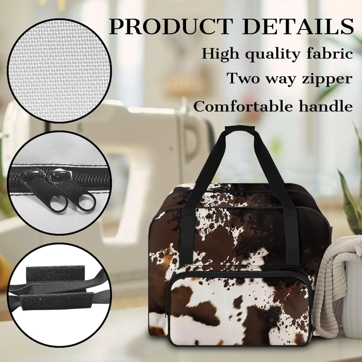 Cowhide Yarn Bag for Crochet Accessories, Portable Knitting Bag Crochet Yarn Project Bag for Womens On the Go, Crochet Gifts for Mother Wife