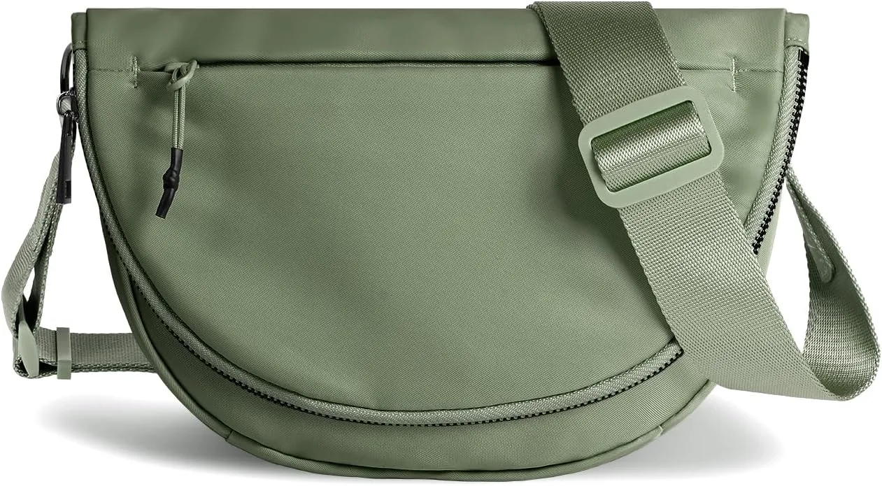 Crescent Bag for Women and Men, Fashion Medium Nylon Folding Crescent Moon Bag Single Shoulder Bag with Adjustable Strap