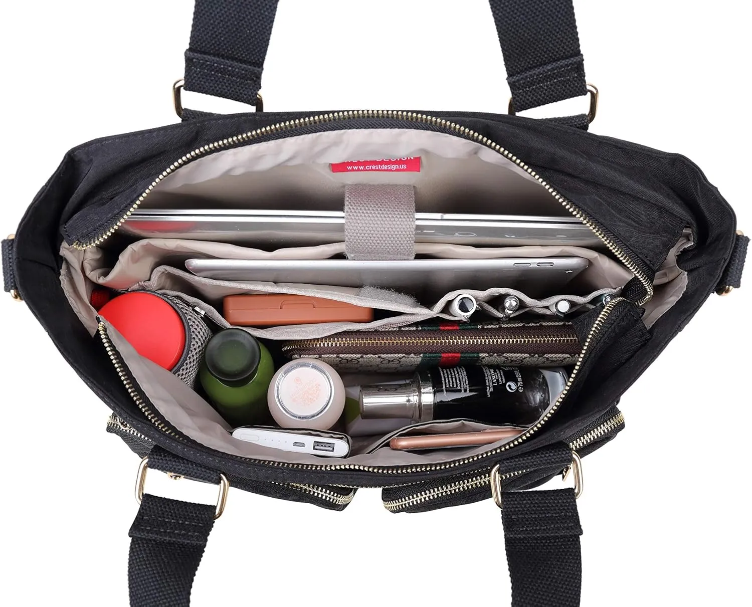 Crest Design Nylon Laptop Shoulder Bag Handbag Teacher Nurse Tote Organizer Travel Work Bag Purse