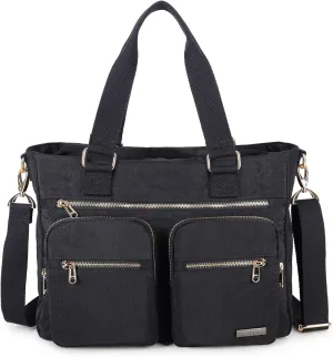 Crest Design Nylon Laptop Shoulder Bag Handbag Teacher Nurse Tote Organizer Travel Work Bag Purse