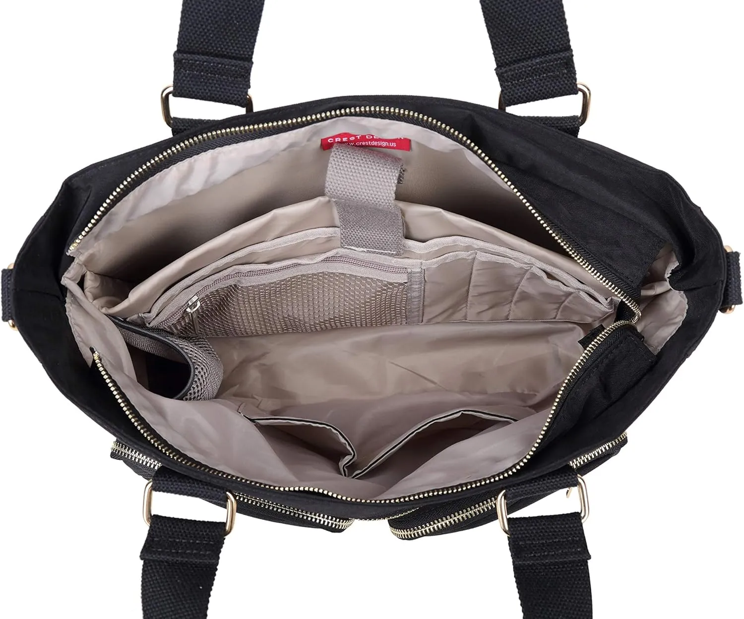 Crest Design Nylon Laptop Shoulder Bag Handbag Teacher Nurse Tote Organizer Travel Work Bag Purse