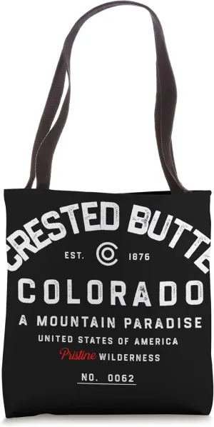Crested Butte Colorado Mountain Graphic Design Tote Bag