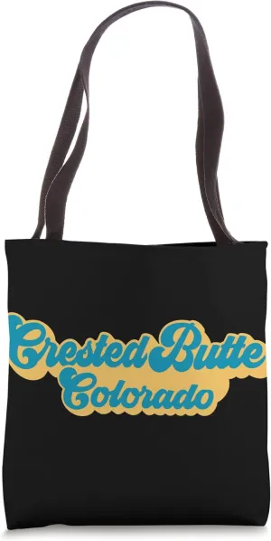 Crested Butte Colorado Mountain Graphic Design Tote Bag