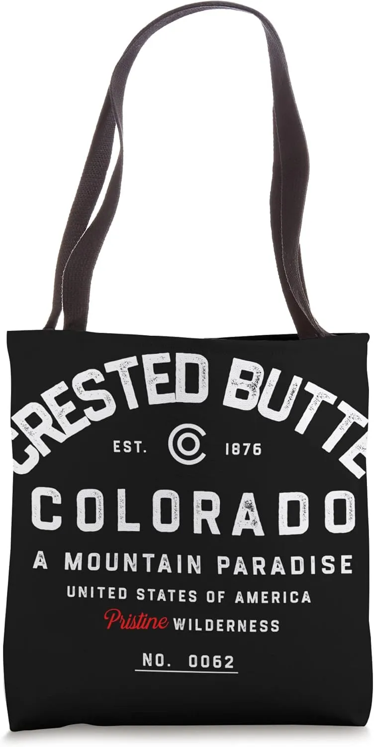 Crested Butte Colorado Mountain Graphic Design Tote Bag