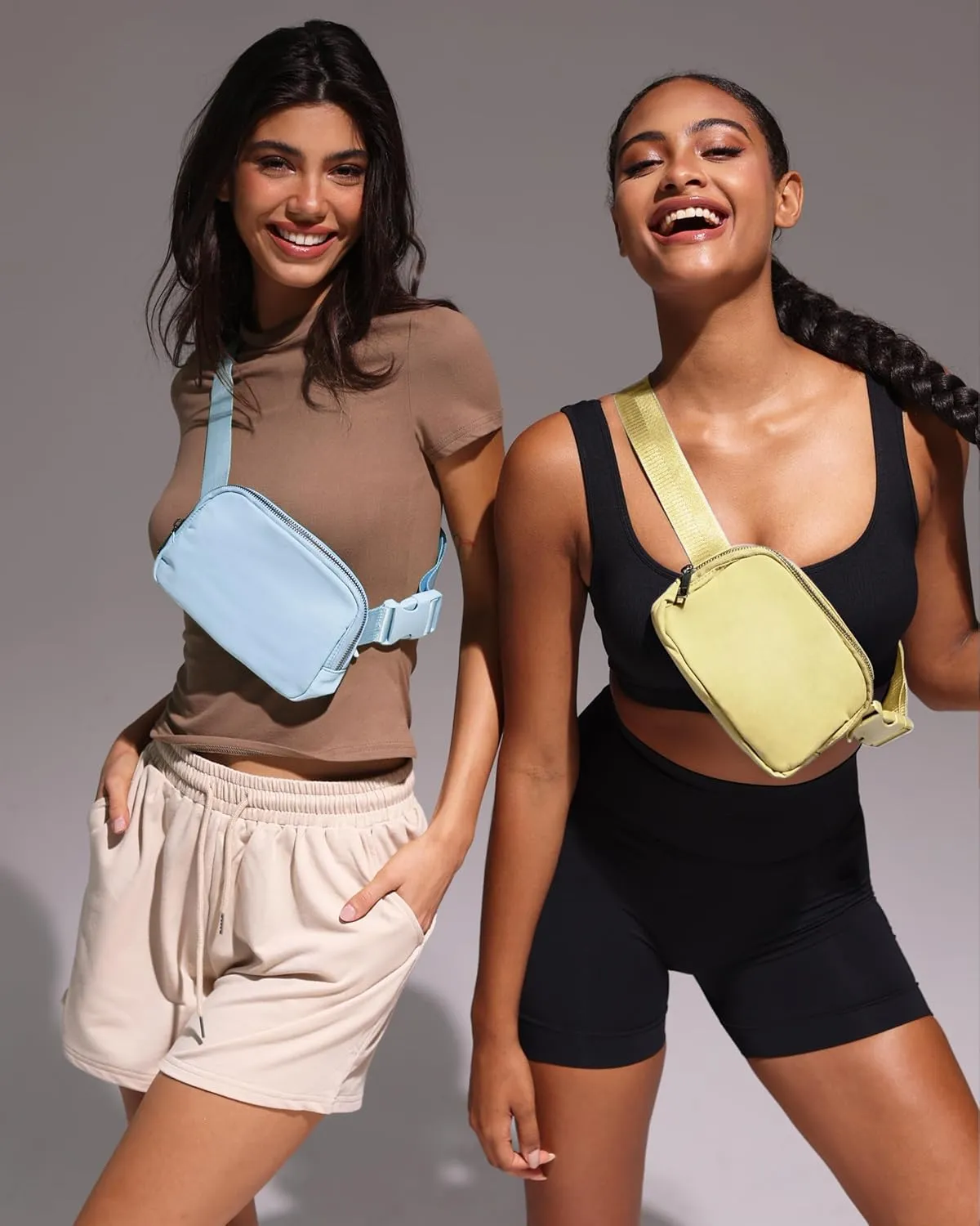 Cross Body Fanny Packs Crossbody Purse Bags for Women Trendy Cute Designer Lulu Dupes Sherpa Small Mini Belt Bag Fashion Waist Packs Pouch | Sling Chest Bag Over The Shoulder | Icing Blue