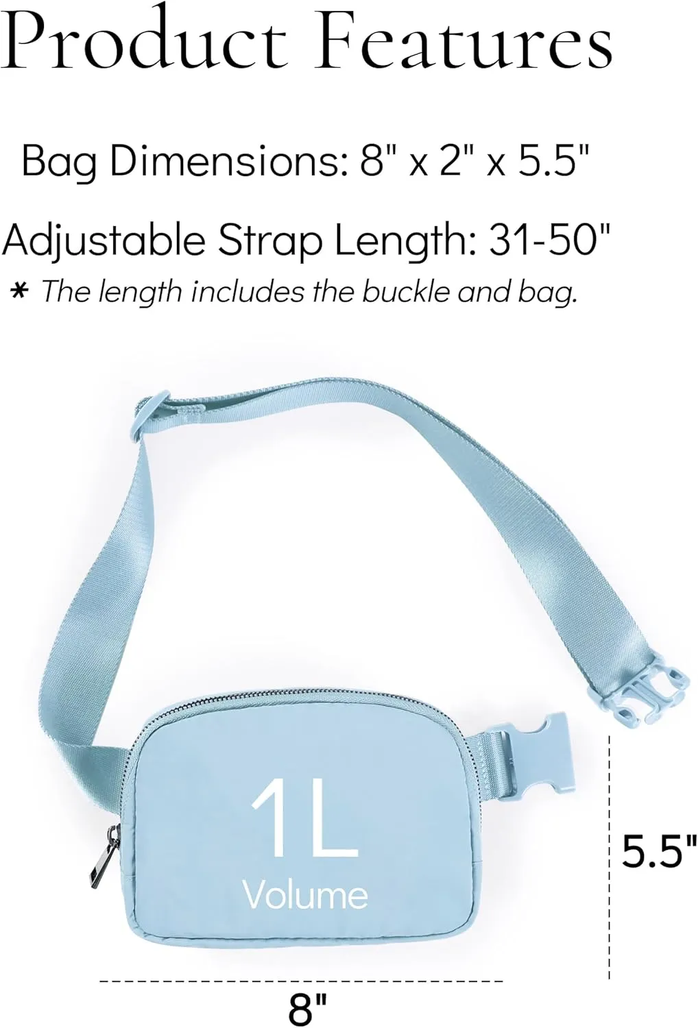 Cross Body Fanny Packs Crossbody Purse Bags for Women Trendy Cute Designer Lulu Dupes Sherpa Small Mini Belt Bag Fashion Waist Packs Pouch | Sling Chest Bag Over The Shoulder | Icing Blue