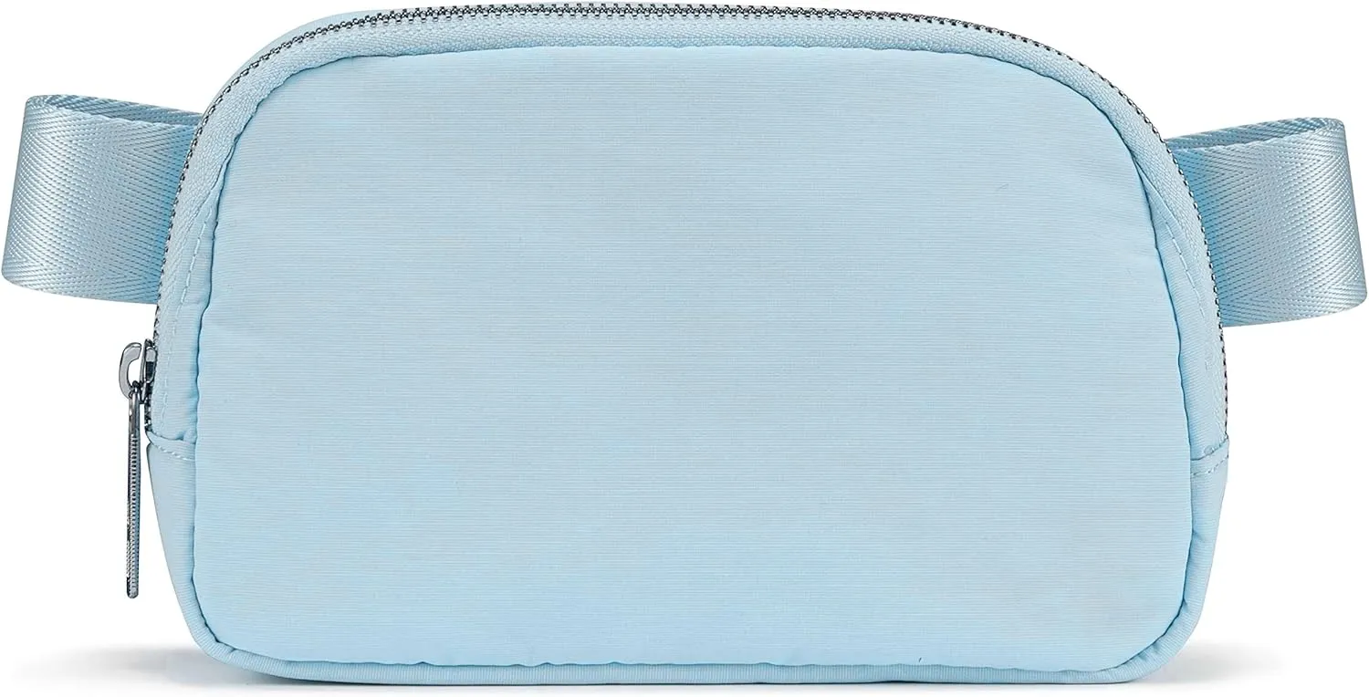 Cross Body Fanny Packs Crossbody Purse Bags for Women Trendy Cute Designer Lulu Dupes Sherpa Small Mini Belt Bag Fashion Waist Packs Pouch | Sling Chest Bag Over The Shoulder | Icing Blue