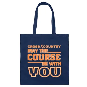 Cross Country Runner Jogger Gift Design May Course Be You Navy Black Multicolor Canvas Tote Bag