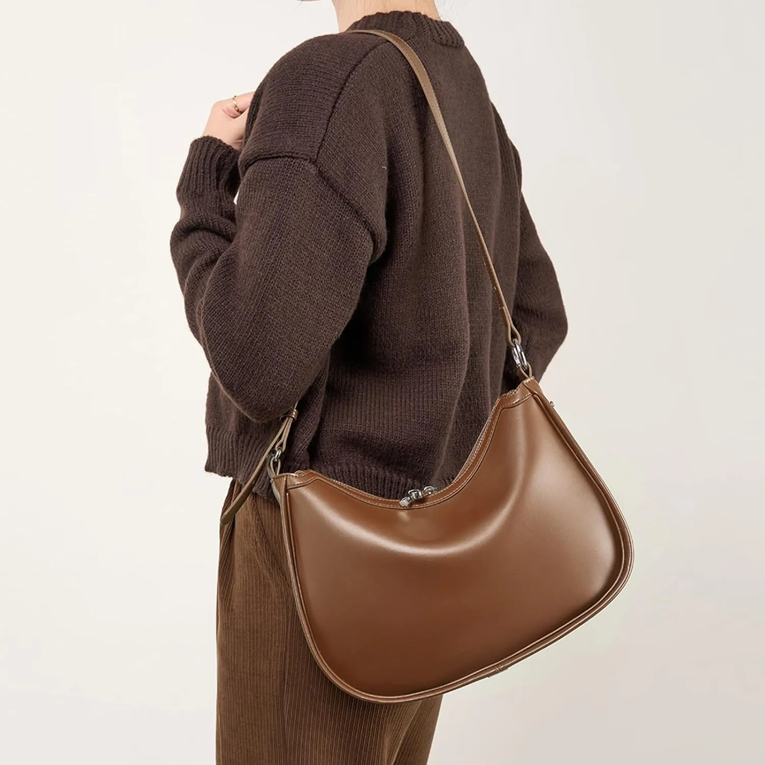 Crossbody Bag for Women Crescent Purse Trendy Shoulder Bag Handbag with Adjustable Strap