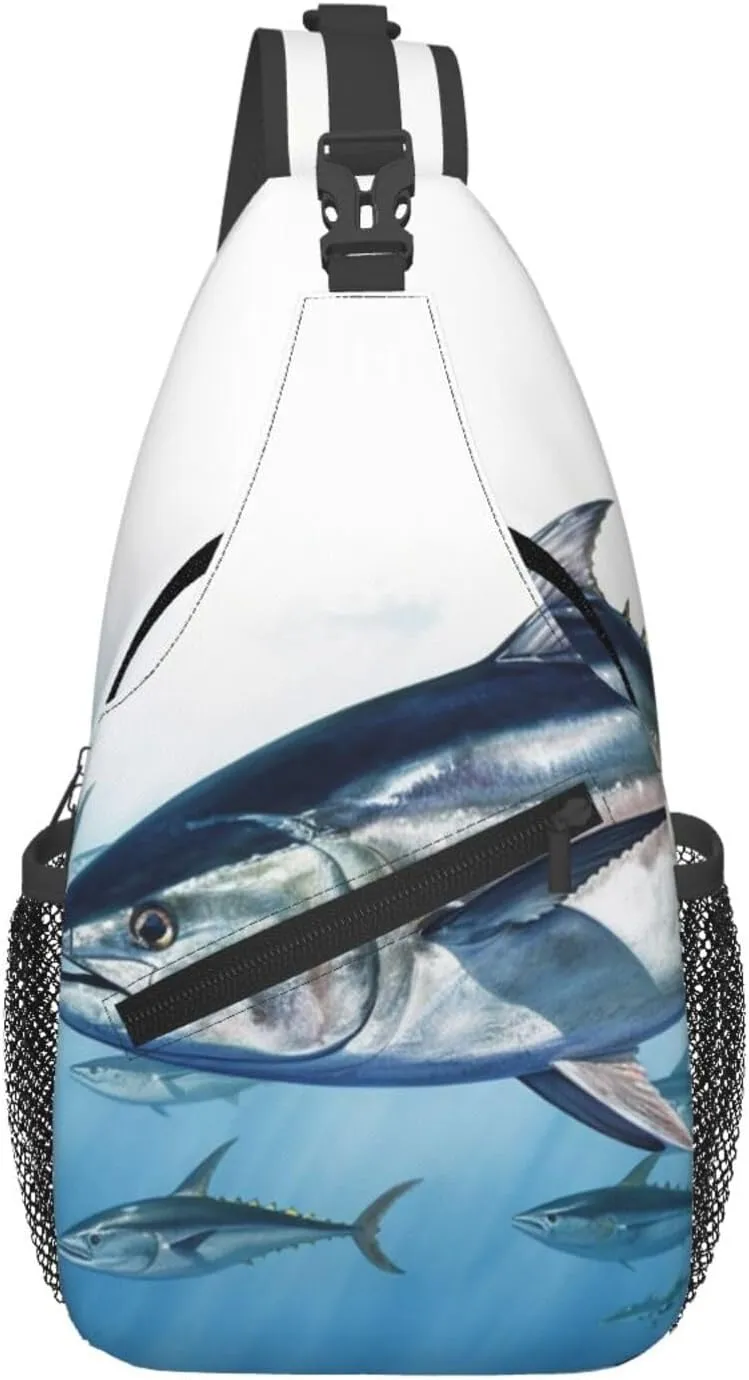 Crossbody Bag Sling Backpack Bluefin Tuna Thunnus Travel Hiking Chest Bag Daypack for Women Men