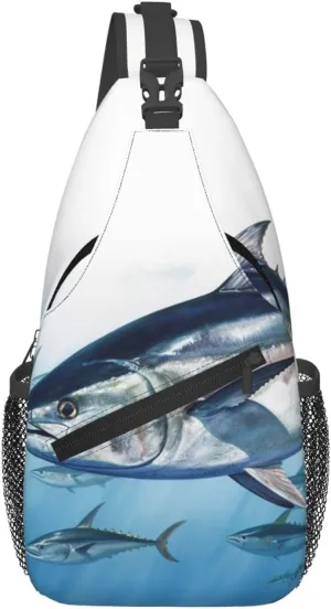 Crossbody Bag Sling Backpack Bluefin Tuna Thunnus Travel Hiking Chest Bag Daypack for Women Men