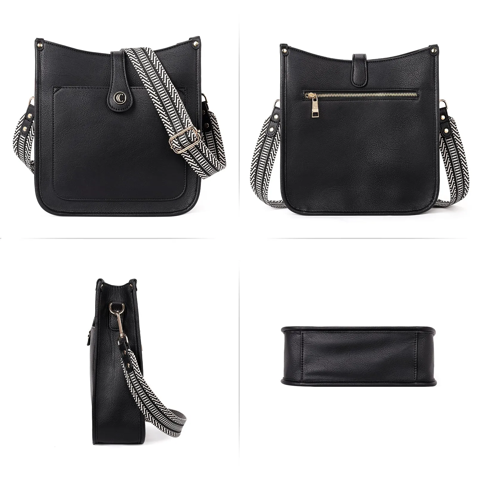 Crossbody Bags For Women Trendy Shoulder Bag Vegan Leather Purse with Two Straps