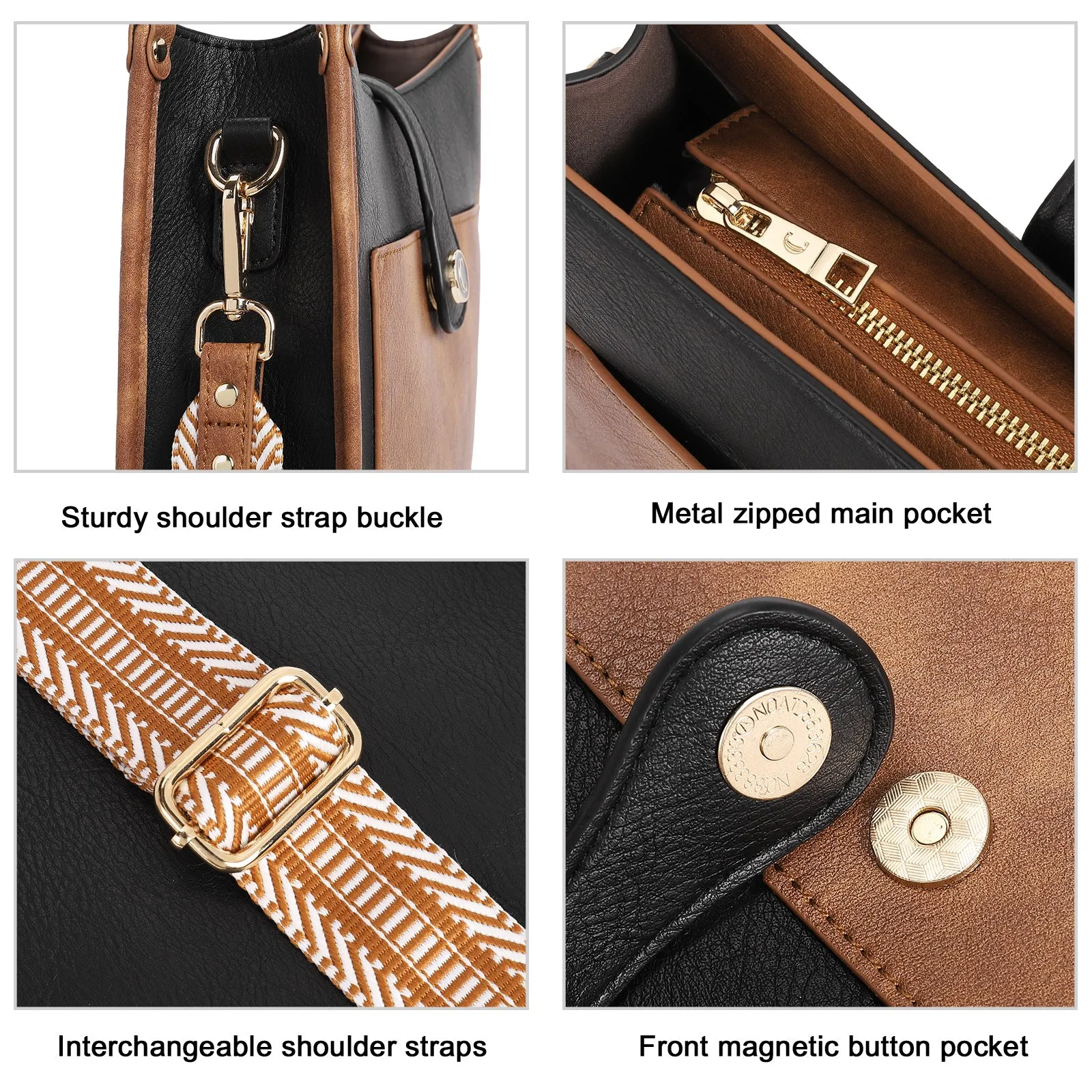Crossbody Bags For Women Trendy Shoulder Bag Vegan Leather Purse with Two Straps