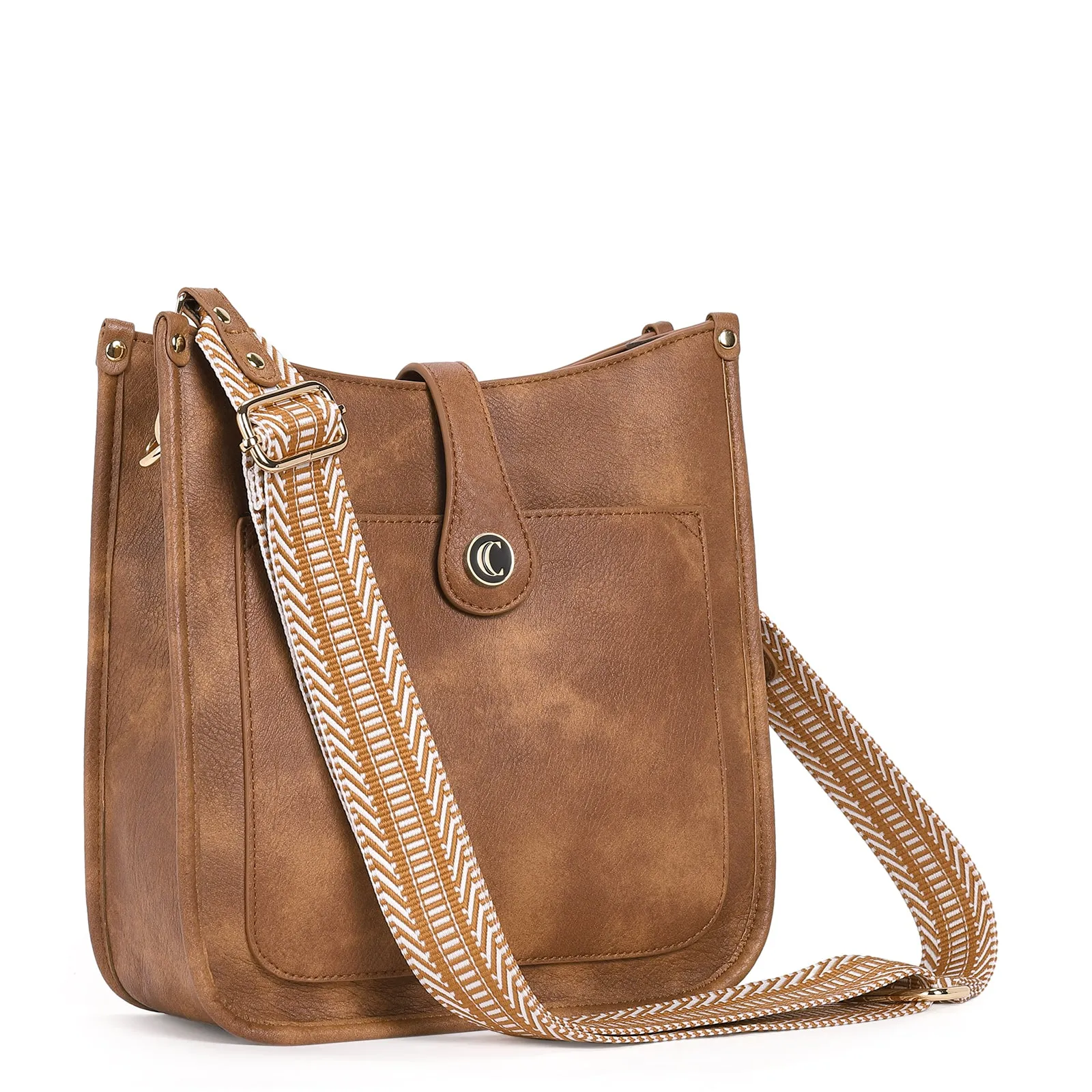 Crossbody Bags For Women Trendy Shoulder Bag Vegan Leather Purse with Two Straps