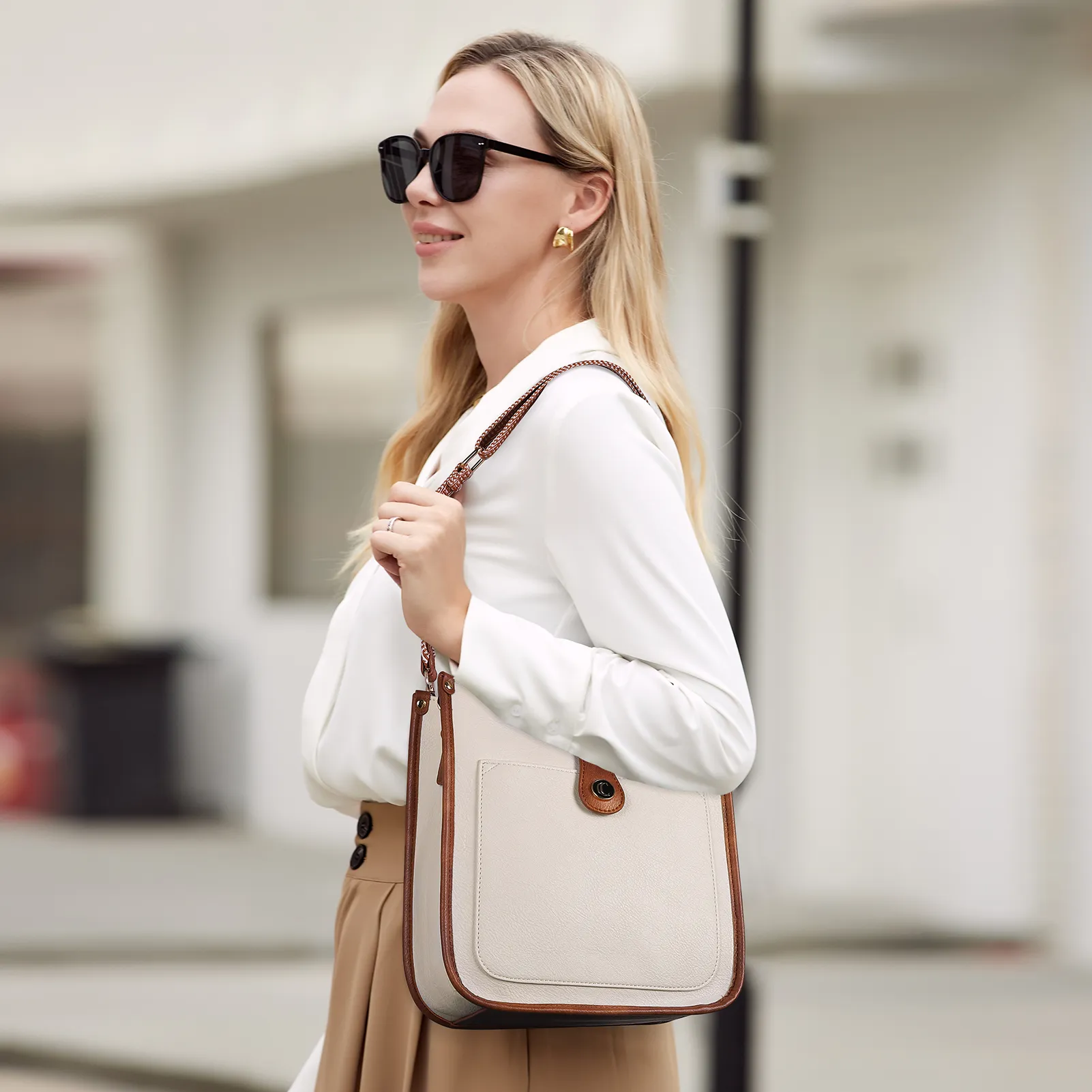 Crossbody Bags For Women Trendy Shoulder Bag Vegan Leather Purse with Two Straps