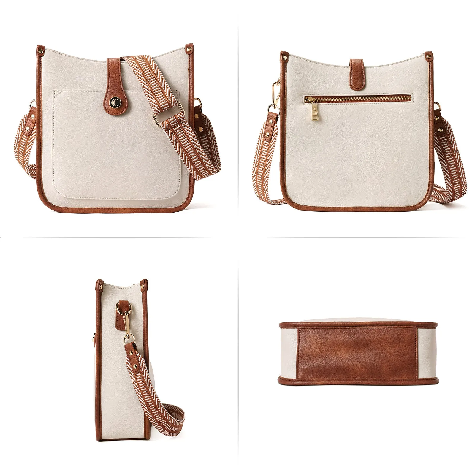 Crossbody Bags For Women Trendy Shoulder Bag Vegan Leather Purse with Two Straps