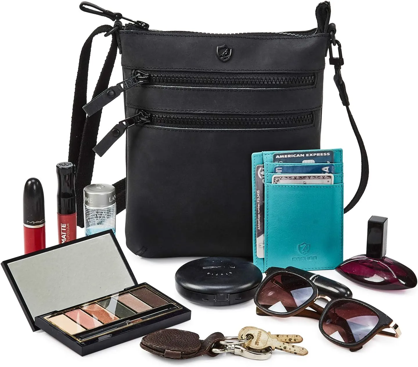 Crossbody Sling Bag for Women Small Real Leather Purse Vintage Travel Crossover Shoulder Bag Handmade