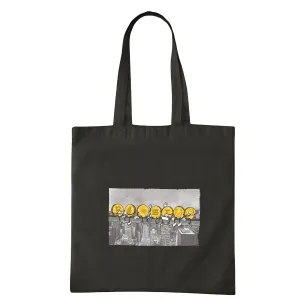 Cryptocurrency Coins Beam Design Graphic Gift Perfect for Crypto Fans and Investors Navy Black Multicolor Canvas Tote Bag