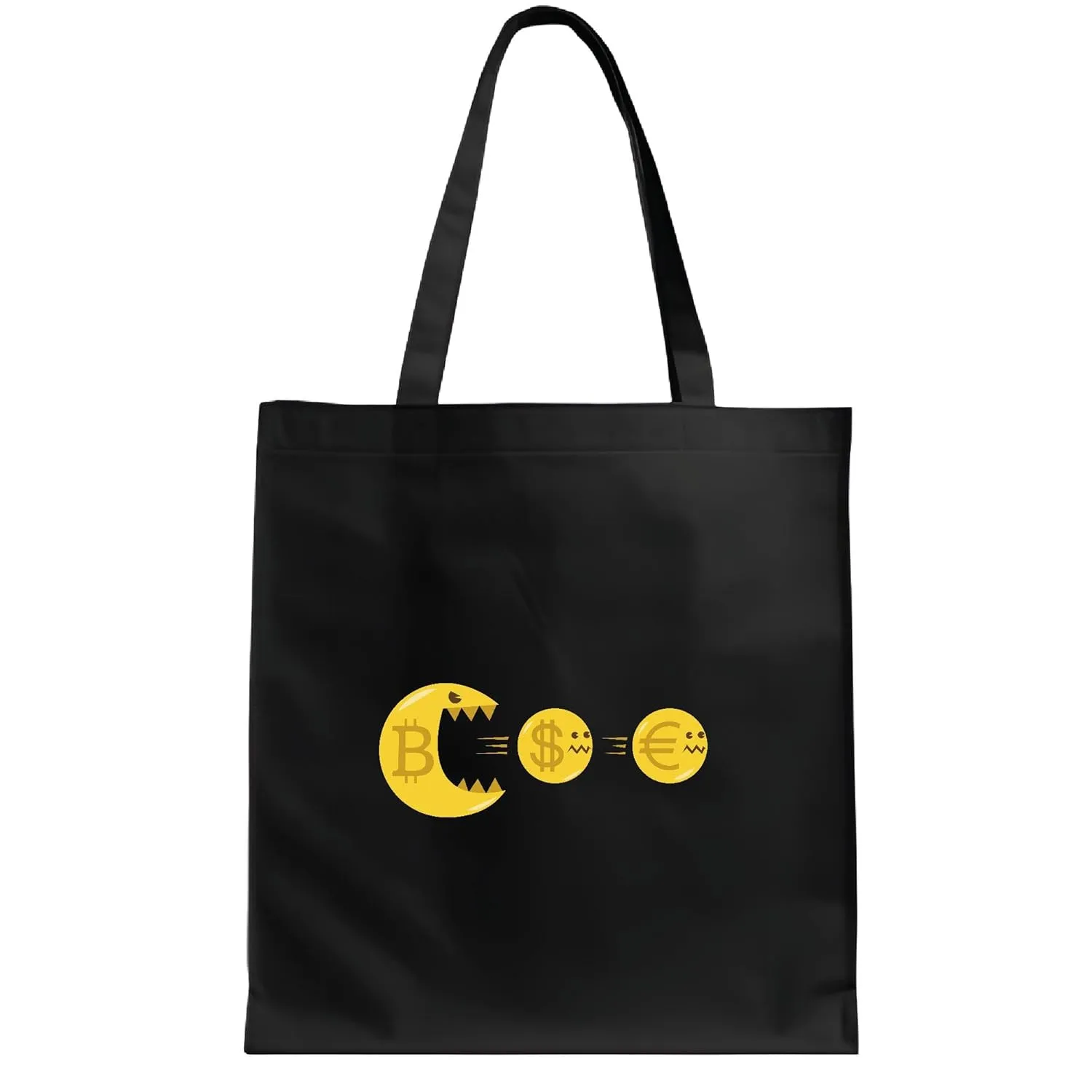 Cryptocurrency Monster Graphic Design Gift for Crypto Traders and Investors Black Multicolor Canvas Tote Bag