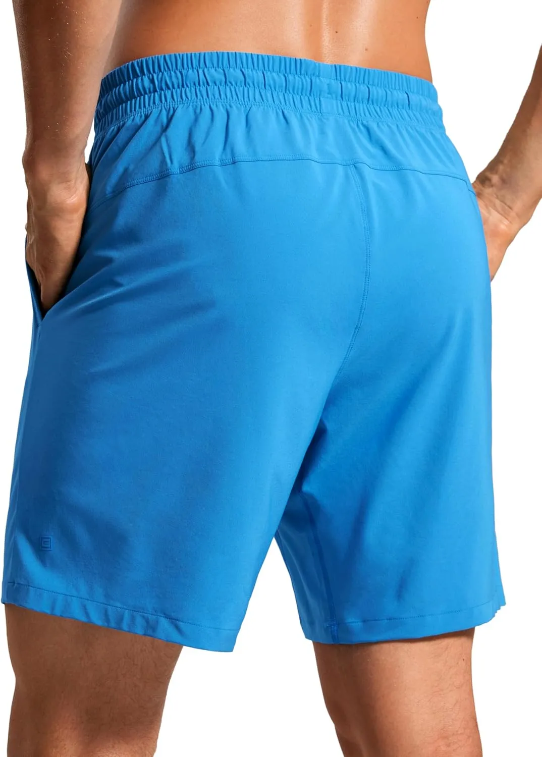 CRZ YOGA Mens Swim Trunks 7'' Quick Dry Mesh Lining Athletic Casual Swimwear Shorts with Zipper Pockets