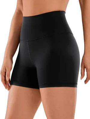 CRZ YOGA Women's Naked Feeling Biker Shorts - 4 Inches High Waist Yoga Workout Running Gym Spandex