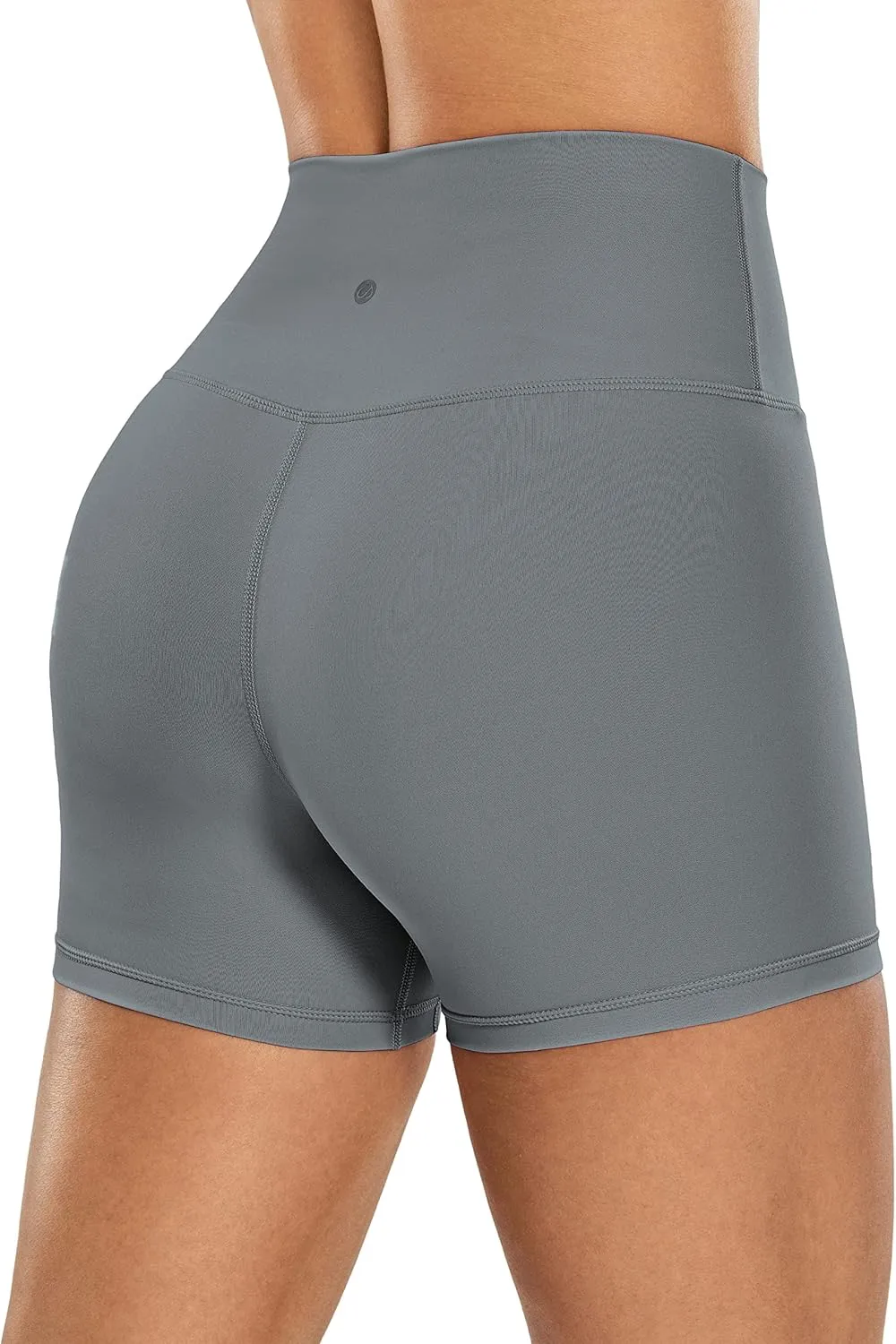 CRZ YOGA Women's Naked Feeling Biker Shorts - 4 Inches High Waist Yoga Workout Running Gym Spandex