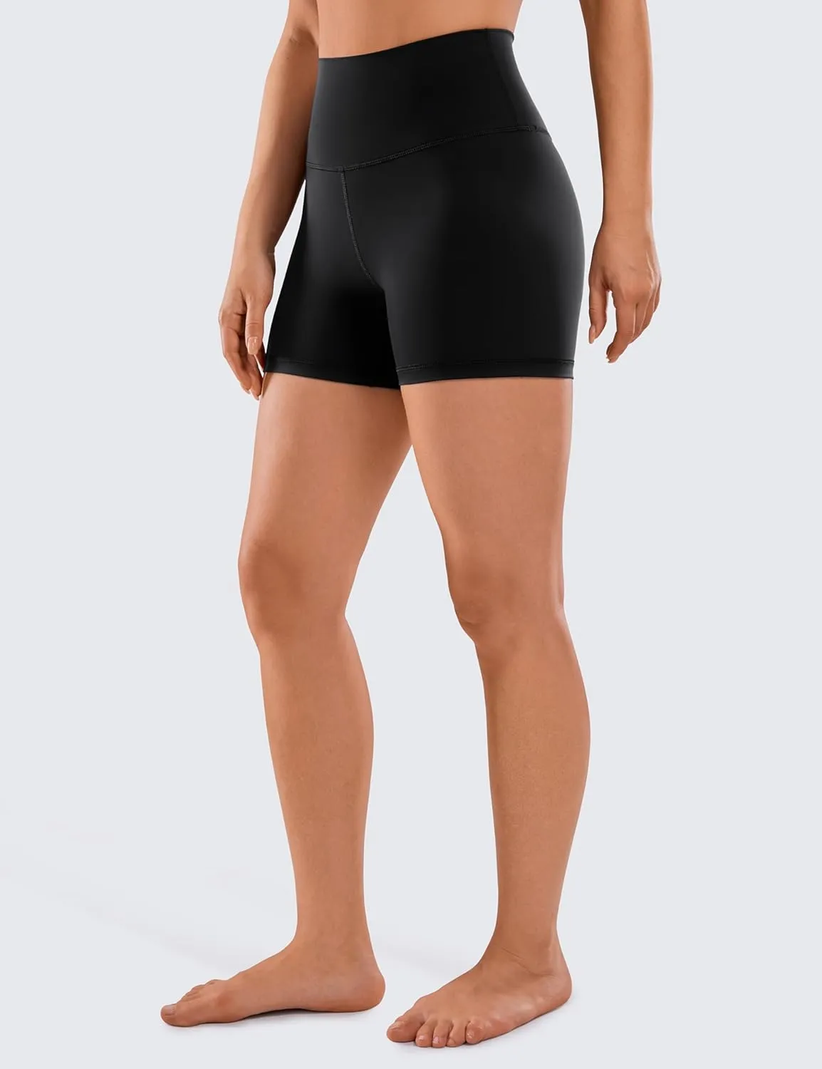CRZ YOGA Women's Naked Feeling Biker Shorts - 4 Inches High Waist Yoga Workout Running Gym Spandex