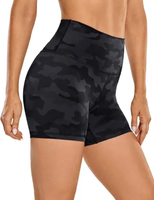 CRZ YOGA Women's Naked Feeling Biker Shorts - 4 Inches High Waist Yoga Workout Running Gym Spandex