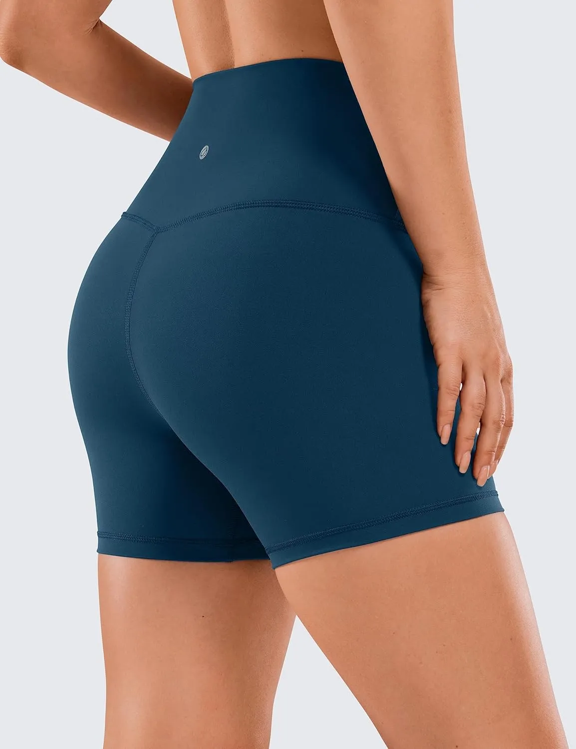 CRZ YOGA Women's Naked Feeling Biker Shorts - 4 Inches High Waist Yoga Workout Running Gym Spandex