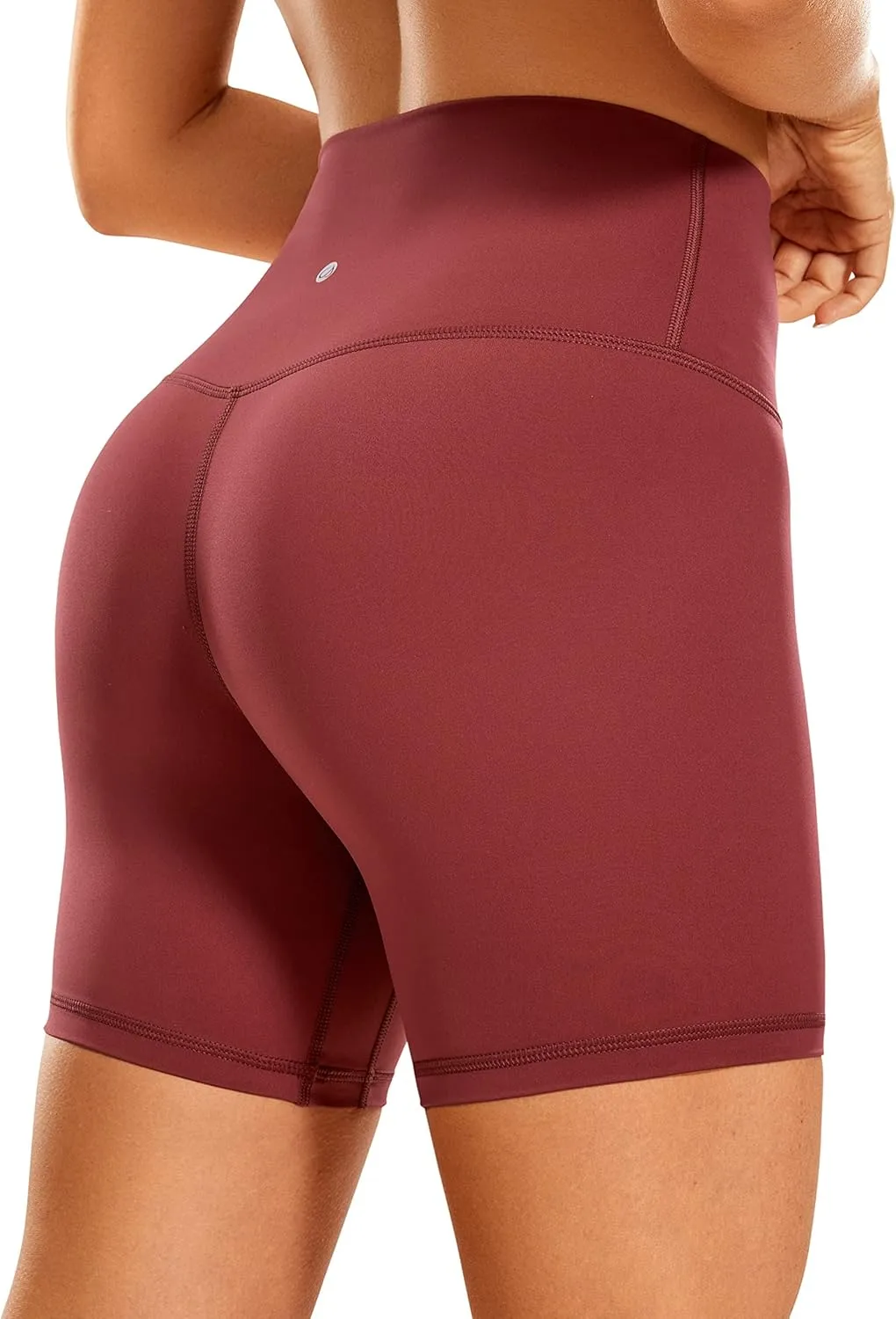 CRZ YOGA Women's Naked Feeling Biker Shorts 6'' - High Waist Yoga Workout Gym Spandex Shorts