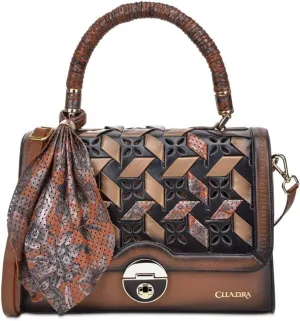 Cuadra Women's Satchel Bag in Genuine Leather Brown