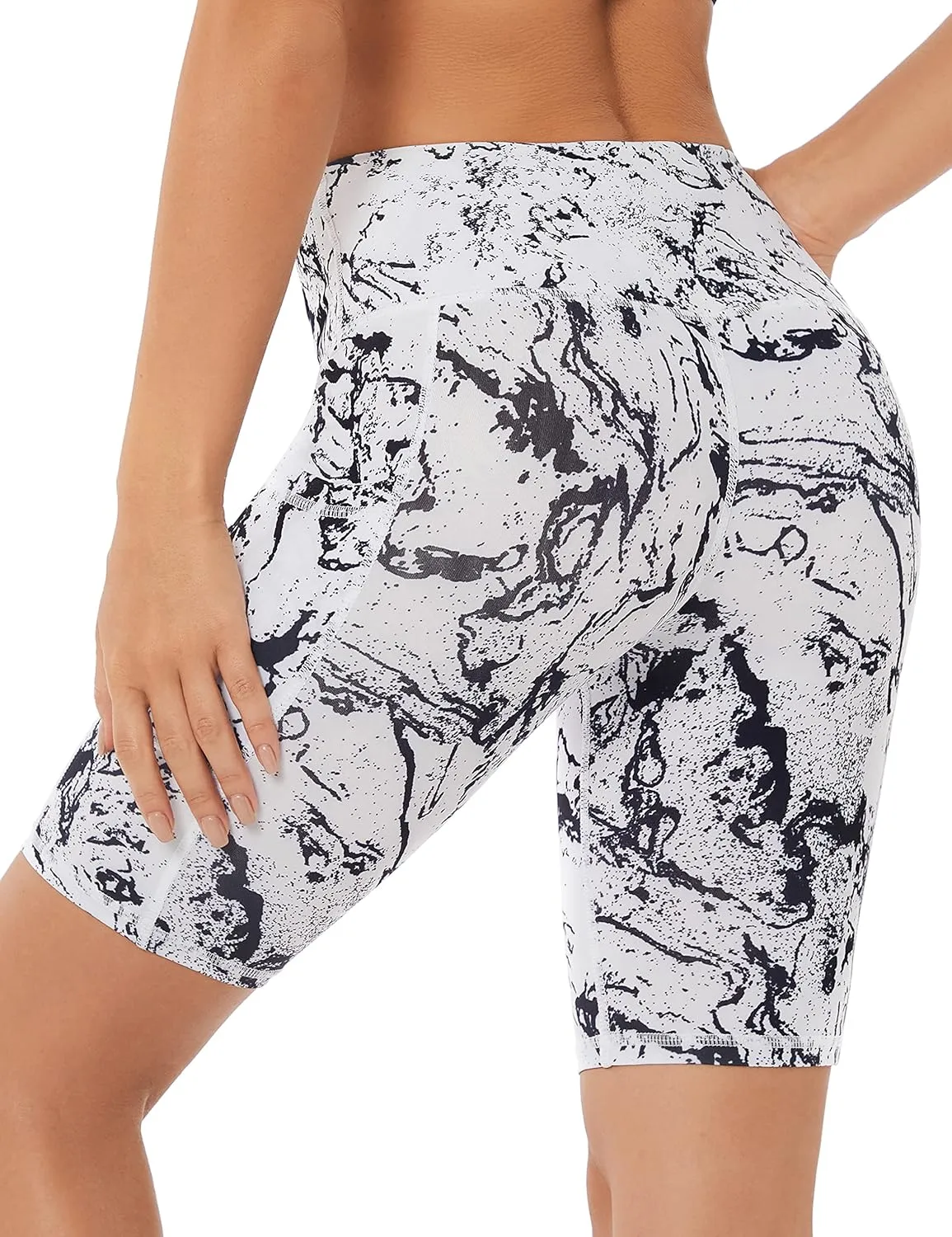 Custer's Night High Waist Out Pocket Yoga Short Tummy Control Workout Running 4 Way Stretch Yoga Leggings