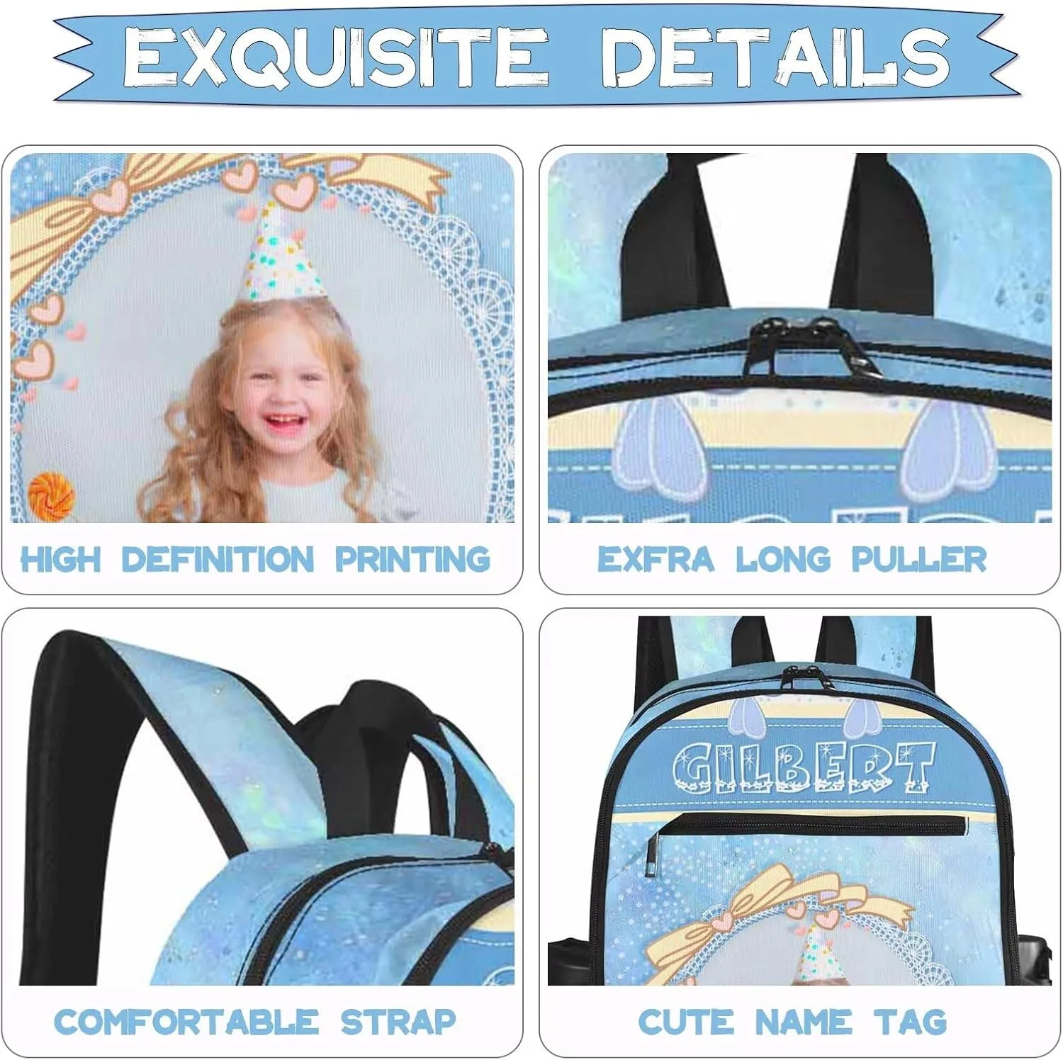 Custom Backpack for Kids Girls Boys with Name Personalized Kids Backpack for Girls School Backpack with Lunch Bag Customized Book Bags for School Travel Hiking Outdoor