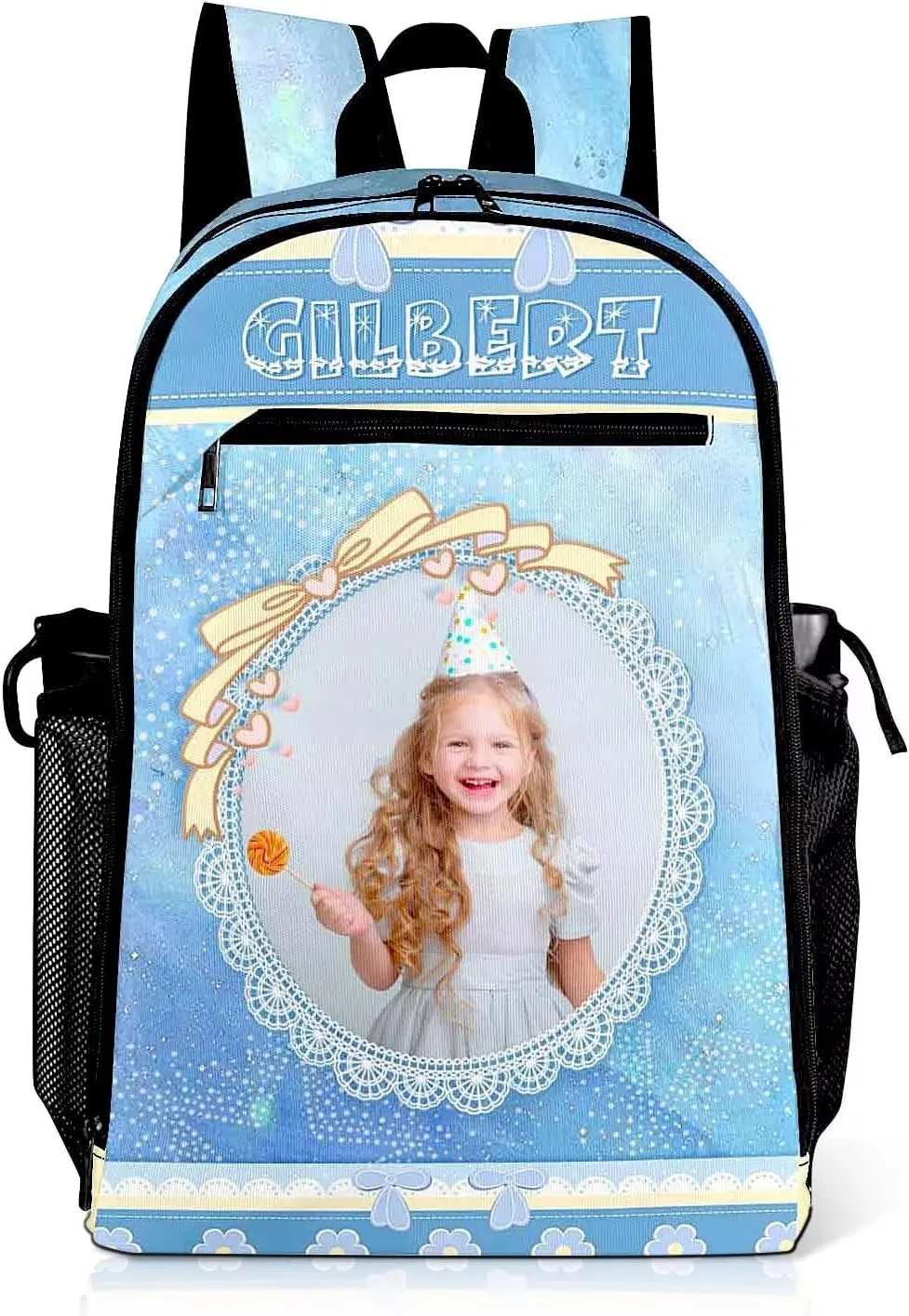 Custom Backpack for Kids Girls Boys with Name Personalized Kids Backpack for Girls School Backpack with Lunch Bag Customized Book Bags for School Travel Hiking Outdoor