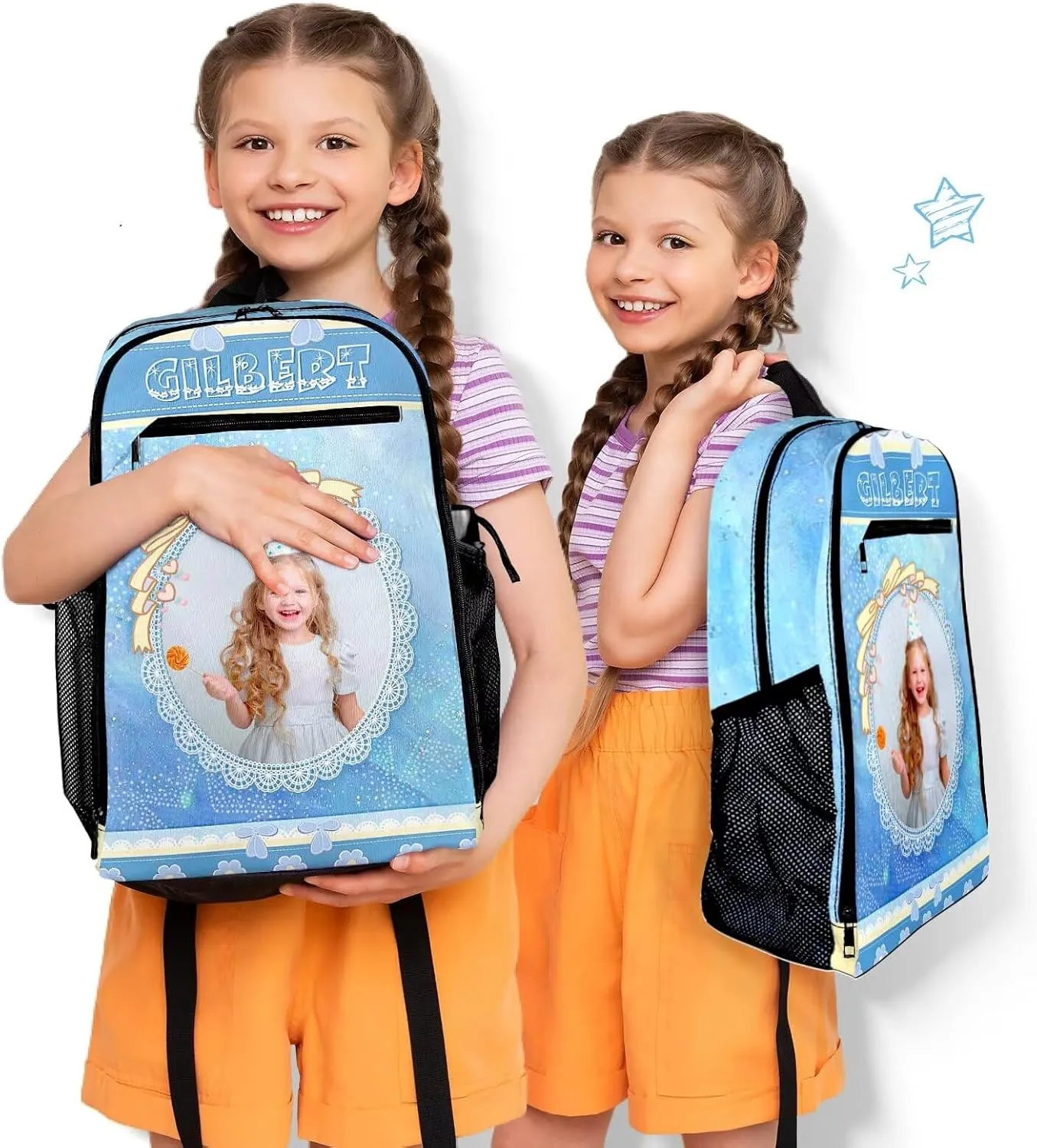 Custom Backpack for Kids Girls Boys with Name Personalized Kids Backpack for Girls School Backpack with Lunch Bag Customized Book Bags for School Travel Hiking Outdoor