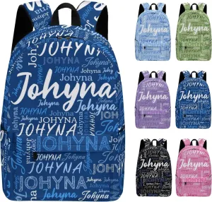 Custom Backpack with Name, Personalized Name School Bag for Boys Girls Men Women, Customized Casual Laptop Backpacks