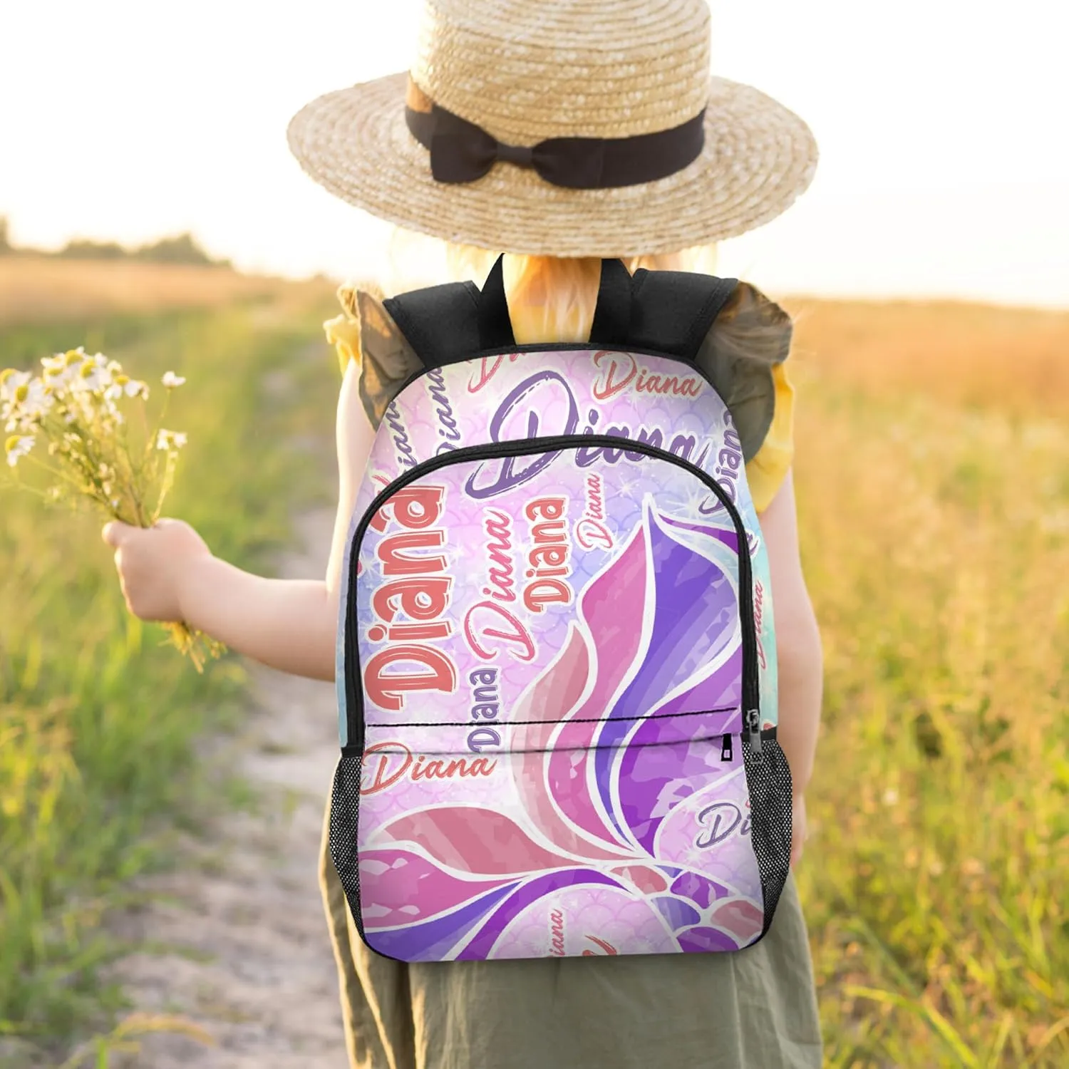 Custom School Backpack Personalized Backpacks with Name for Girls Boys Customized School Bookbag for Kids with Lunch Box Bookbag for Daughter Son Fashion Unique Gift for Preschool Kindergarten