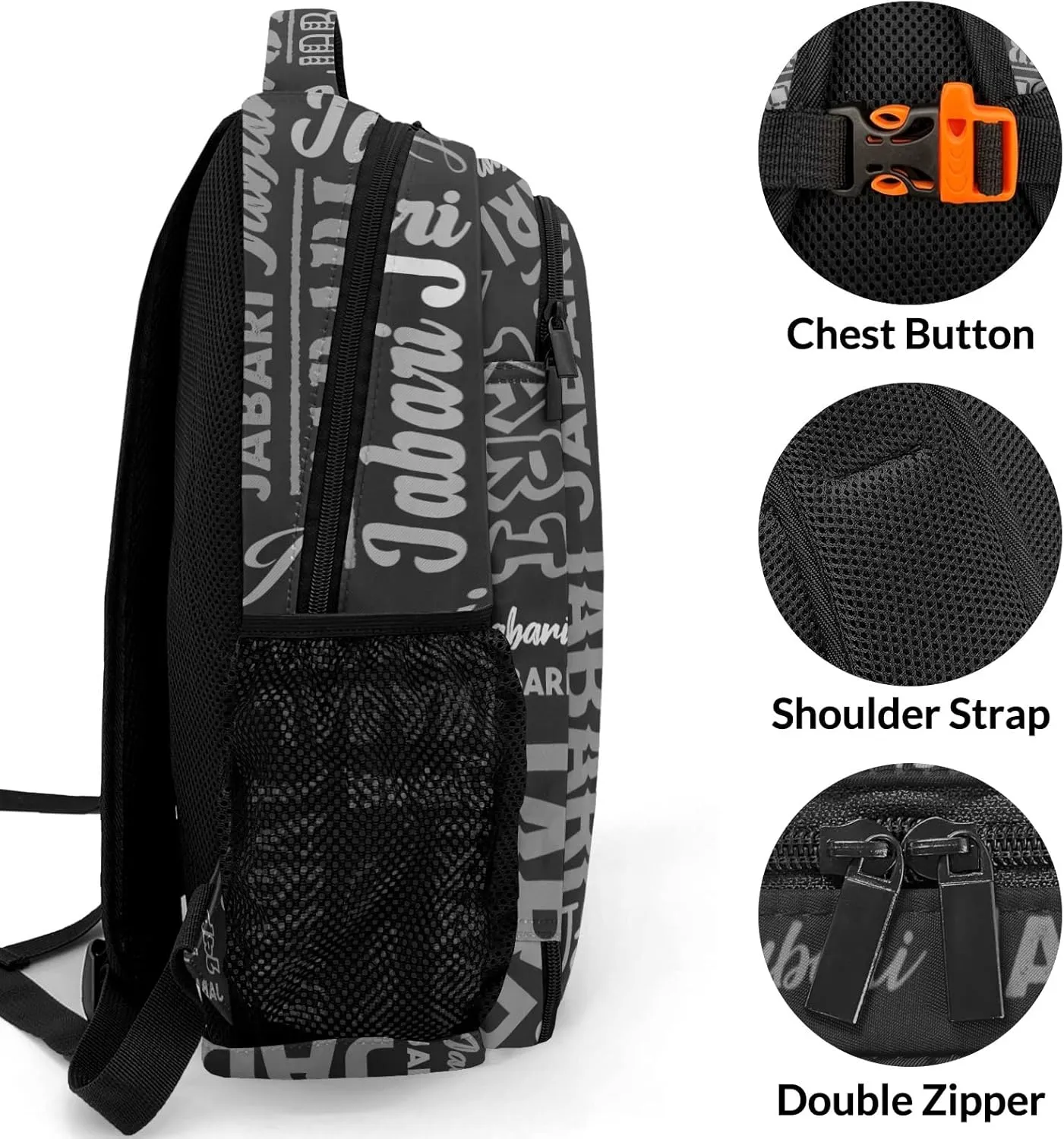 Custom School Bookbag with Name Polyester Personalized Backpack Elementary Customize Book Bag for Boys Girls Kids Custom Back Pack, Waterproof, Fashion, Adjustable Shoulder Straps