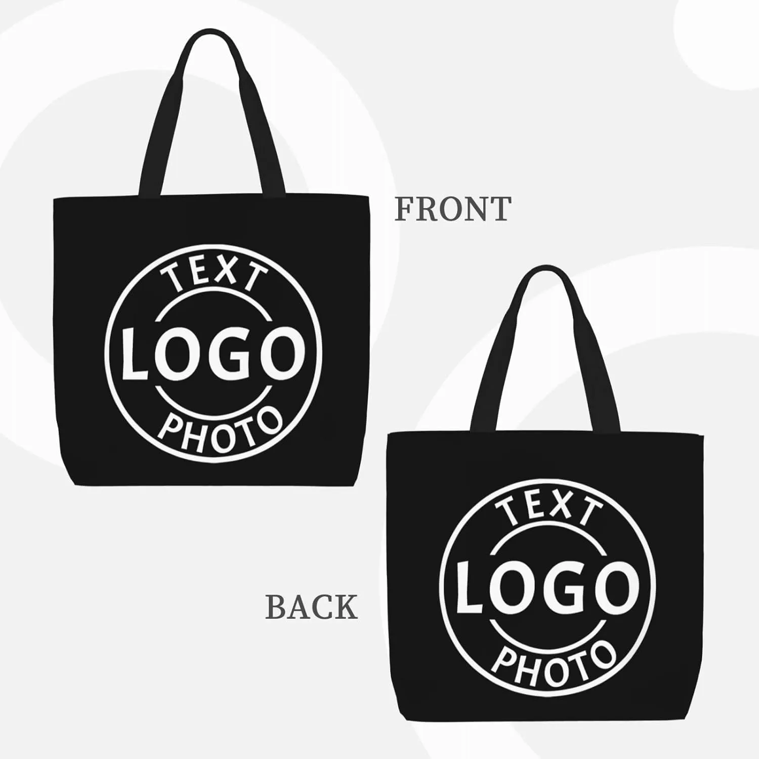 Custom Tote Bag Made in USA, Personalized Tote Bag for Women with Logo Text Photo Design Your Travel Shoulder Beach Bag