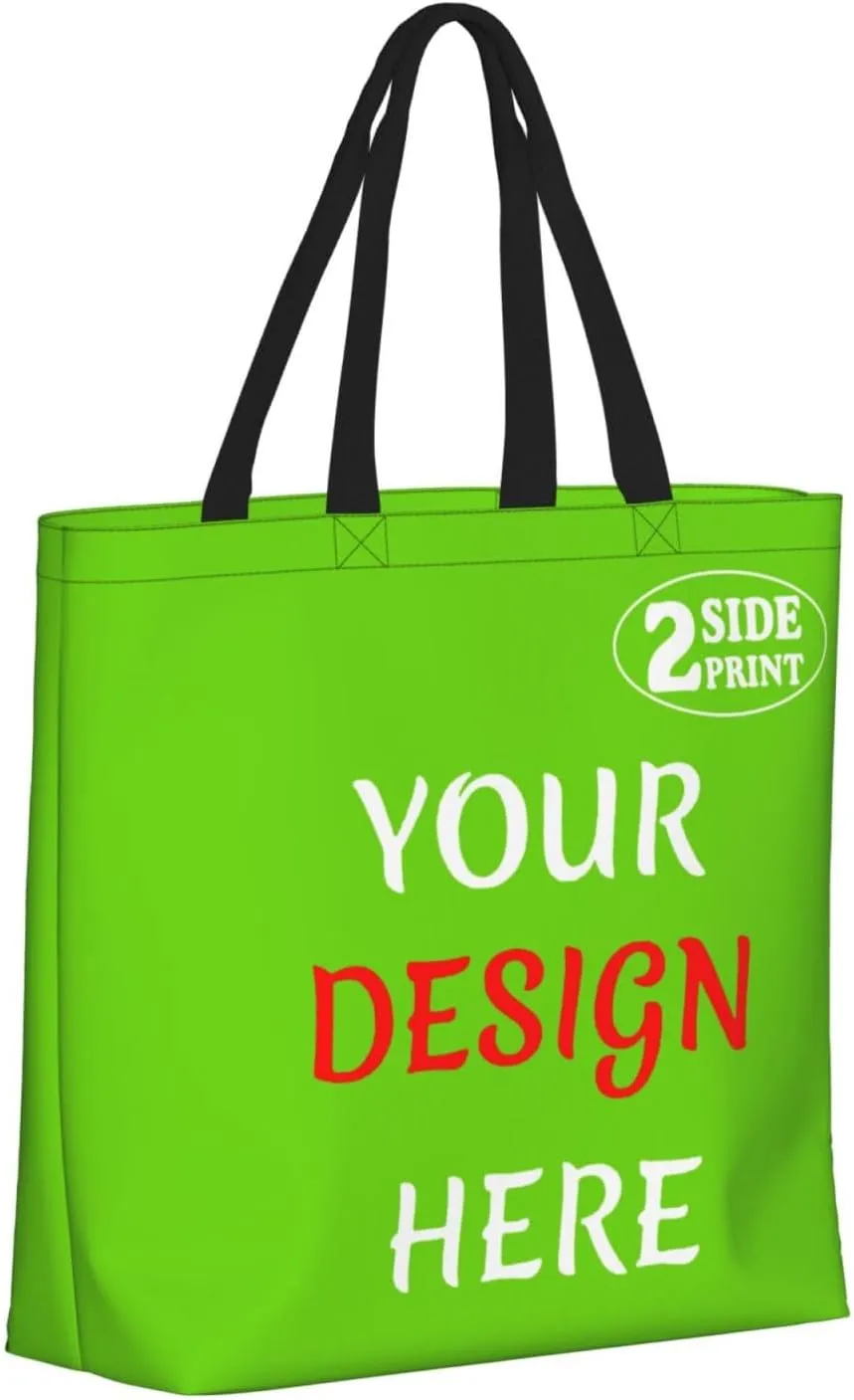 Custom Tote Bags Add Your Design For Business Travel Personalized Shoulder Beach Bag For Women Teachers