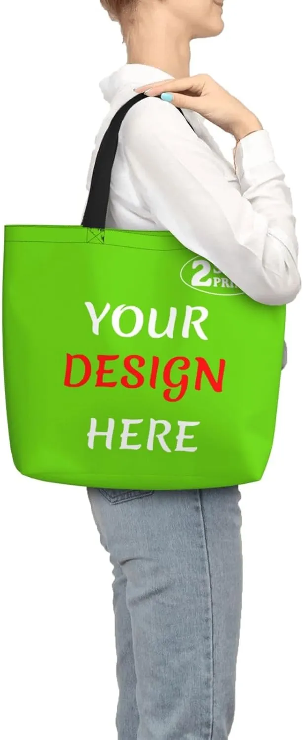 Custom Tote Bags Add Your Design For Business Travel Personalized Shoulder Beach Bag For Women Teachers